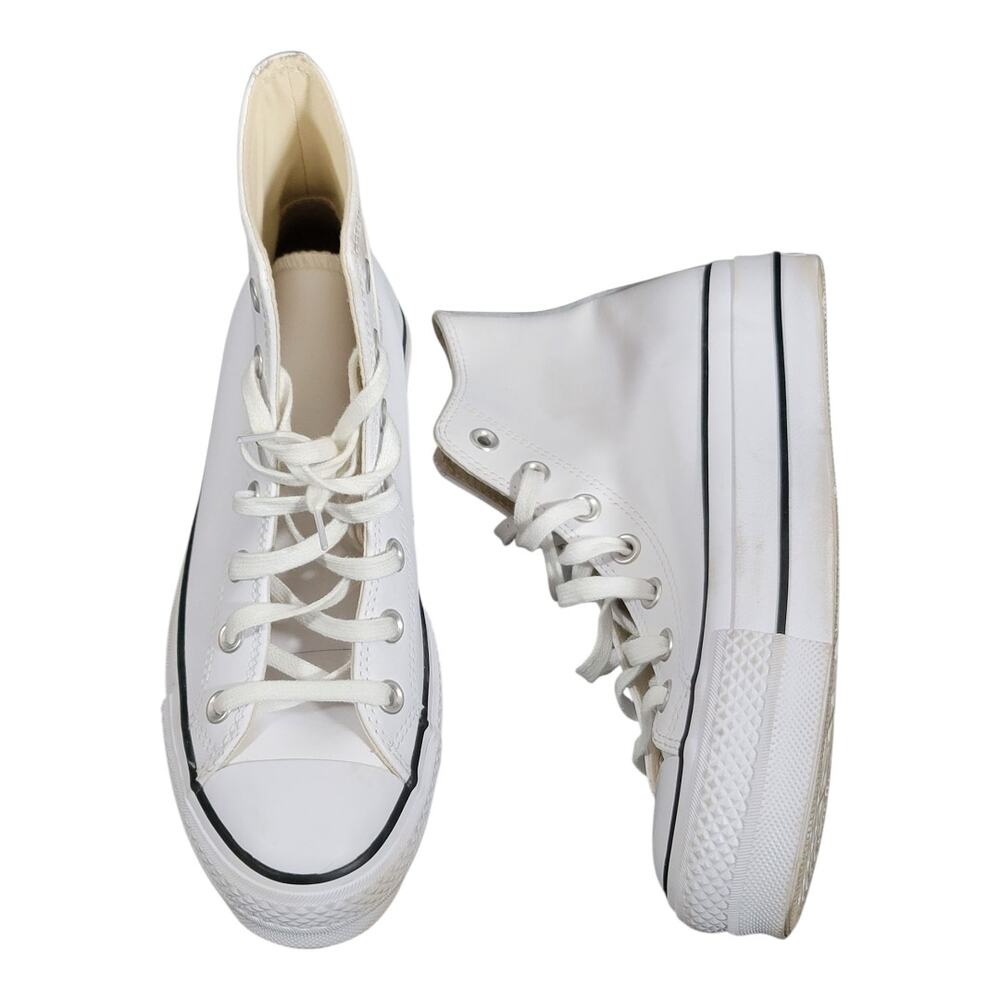 Converse All Star Chuck Taylor Platform High Top Leather Sneakers Women's 7.5 US - Picture 3 of 14